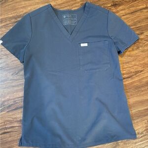 Figs Technical Collection Catarina One Pocket Scrub Top Size XS Blue V Neck
